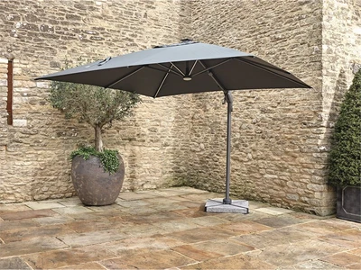 Bramblecrest Truro 3.0m Square Side Post Parasol with Cover - Grey