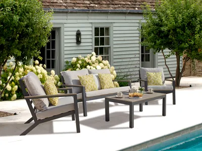 Bramblecrest Zurich Florence 2 Seat Sofa with 2 Sofa Chairs & Tree-Free Coffee Table