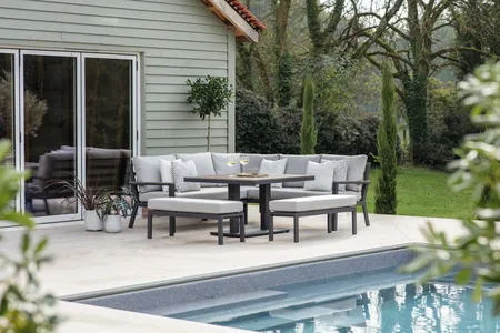 Bramblecrest Zurich Florence Sofa with Square Tree-Free Adjustable Piston Casual Dining Table & 2 Be - image 2