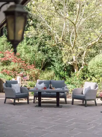 Chillington 4-Seat Lounge Set Adjustable Table - (Anthracite) - image 1