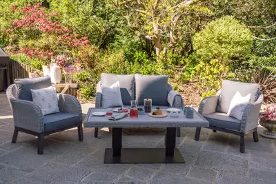 Chillington 4-Seat Lounge Set Adjustable Table - (Anthracite) - image 11