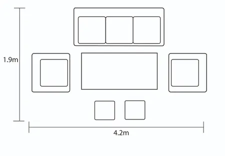 Hartman Eden 3 Seat Lounge Set - Moss-Juniper Rope-Acacia Wood - image 5