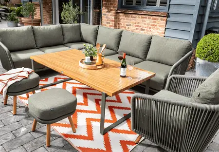 Hartman Eden Rectangular Corner Sofa Set - Moss-Juniper Rope-Acacia Wood - image 2