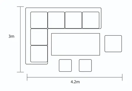 Hartman Eden Rectangular Corner Sofa Set - Moss-Juniper Rope-Acacia Wood - image 6
