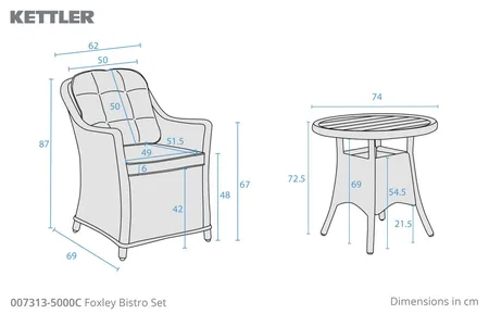 Kettler Foxley 2 Seat Bistro Set - image 5