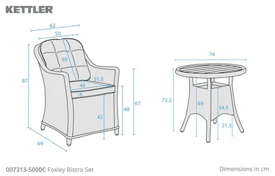 Kettler Foxley 2 Seat Bistro Set - image 5