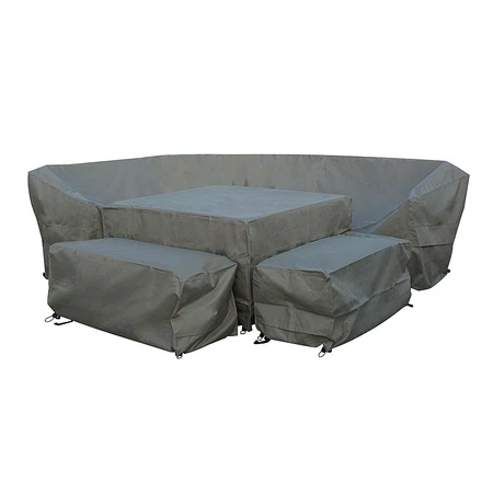 Zurich Square Modular Sofa 2 Benches  & Square Piston Table Set Covers - Khaki